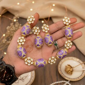 Purple coloured meenakari