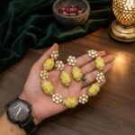 Vintage Yellow toned meenakari necklace set