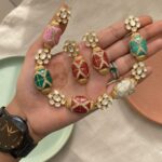 Multicoloured stoned meenakari