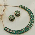 Emerald-Green meenakari necklace