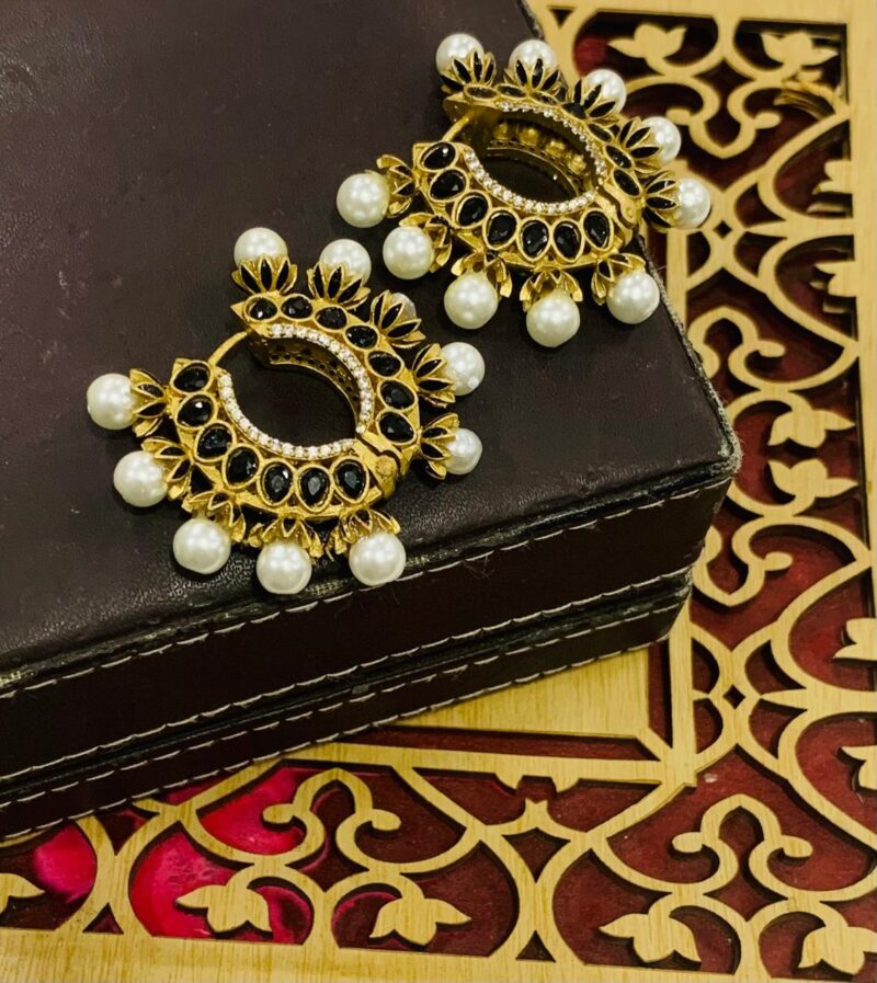 Black Kundan Earring
