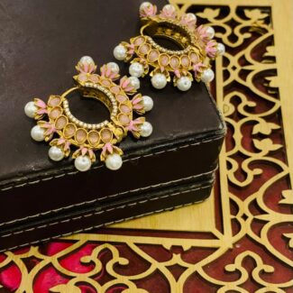Light-pink kundan Earrings