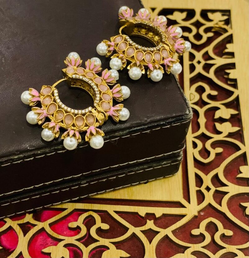Light-pink kundan Earrings